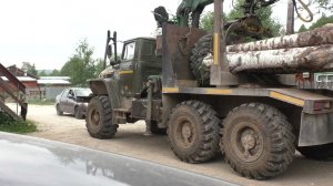 Подача дров Уралом. Пилим Штилём-270.