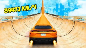 СПУСК БЕЗ ТОРМОЗОВ НА САМОМ ДЛИННОМ ЛИМУЗИНЕ ЛАМБОРГИНИ УРУС ПО ТРАМПЛИНУ В ГТА 5!