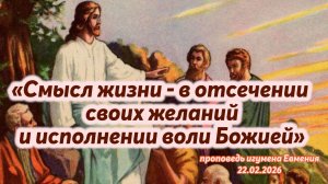 «Смысл жизни - в отсечении своих желаний и исполнении воли Божией» -проповедь игум.Евмения 22.02.26