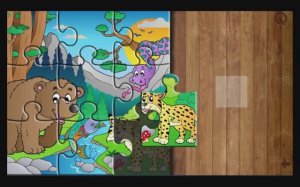 Игра с веселыми животными на детских пазлах