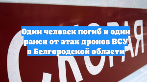 Один человек погиб и один ранен от атак дронов ВСУ в Белгородской области