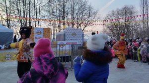 Масленица в Смарт парке Дельфин в Воронеже сегодня, 22 февраля 2026, песни и танцы в амфитеатре парк