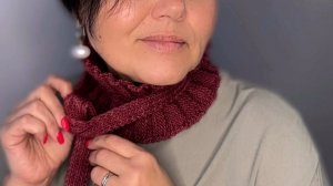 Мастер класс по вязанию спицами воротника Рюши Плиссе. Видео 5 Образец готового изделия