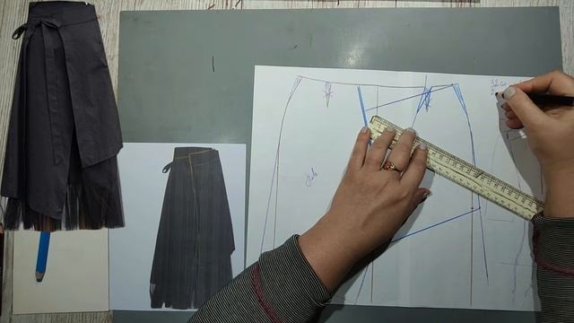 Моделирование. Юбка как накидка и сложная юбка - варианты. Выкройка № 1968. смотреть онлайн