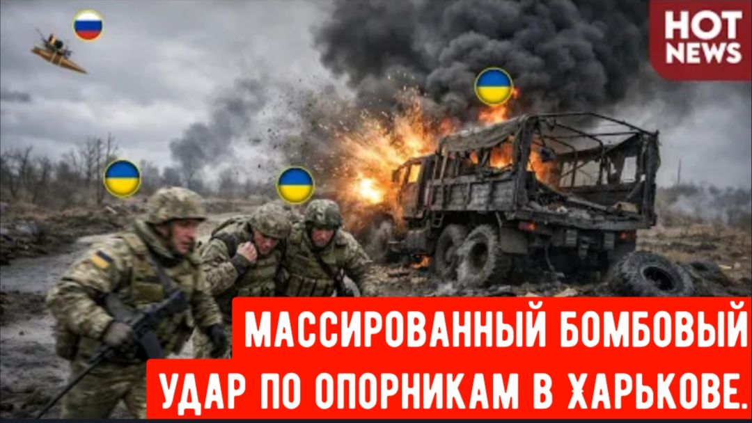 Россия наносит массированный бомбовый удар по украинским опорным пунктам в Харькове. смотреть онлайн