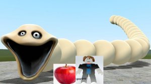 Голодный червь пожерает фрукты и игроков 🐛