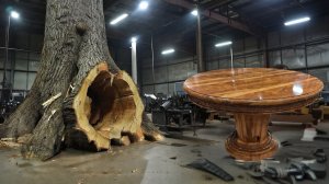 Что делают с гигантскими деревьями в Корее. Результат — стол за бешеные деньги!