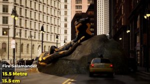 1000x увеличенные насекомые против 100x увеличенных рептилий | Сравнение размеров в 3D в городе