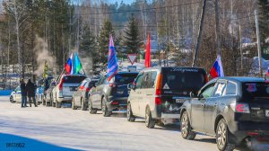 Автопробег в Богучанах в День защитника Отечества