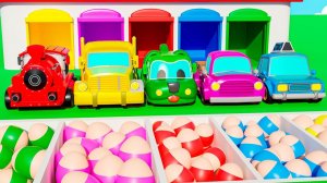 Песенка про семью пальчиков Колеса на автобусе Паровозик и Яйца-сюрпризы Детские песенки для малышей