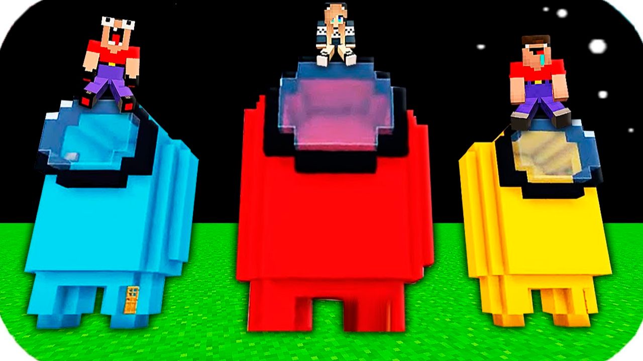 2 НУБА И ДЕВУШКА ПРО НАШЛИ ДОМА ПРЕДАТЕЛЕЙ ИЗ АМОНГ АС В МАЙНКРАФТ смотреть онлайн