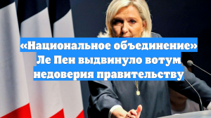 «Национальное объединение» Ле Пен выдвинуло вотум недоверия правительству