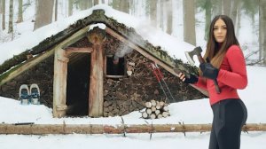 Ночевка в землянке 1943 года. Путешествие в одиночку по зимнему заброшенному лагерю и дикой природе