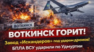 ВОТКИНСК ГОРИТ! Завод «Искандеров» под ударом дронов! БПЛА ВСУ Ударили по Удмуртии