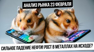 Анализ рынка 23 февраля. Нефть падает! Рынок РФ жет коррекция? рост в металлах заканчивается?