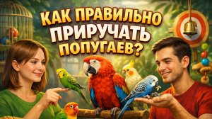 КАК ПРАВИЛЬНО ПРИРУЧАТЬ ПОПУГАЕВ?