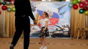 Воспитанница 8 группы — Ольга Нога — поздравляет всех с Днём Защитника Отечества!