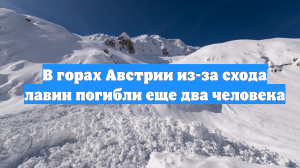 В горах Австрии из-за схода лавин погибли еще два человека