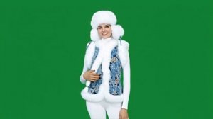 Дама в шапке зима хромакей