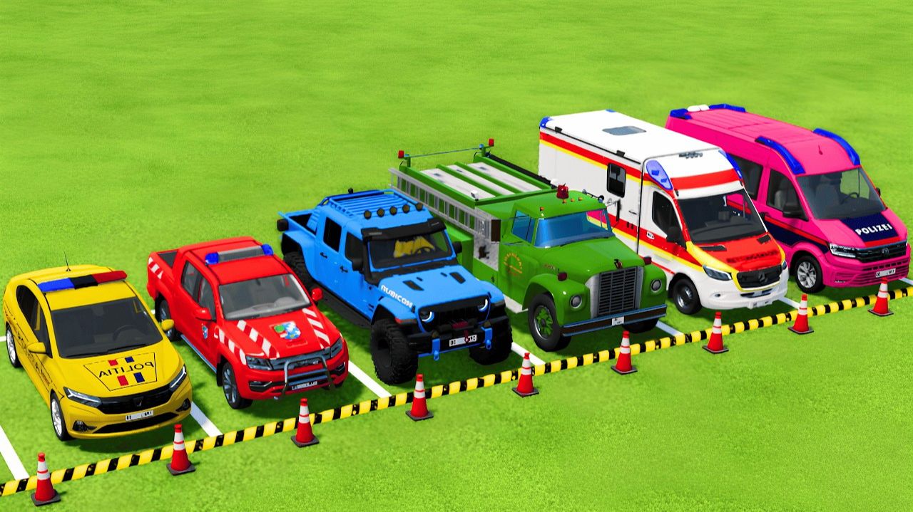 МАШИНКИ ДЛЯ ДЕТЕЙ ГРУЗОВЫЕ ГРУЗОВИКИ ПЕРЕВОЗКИ ПОЛИЦИЯ ПОЖАРНЫЕ МАШИНЫ СКОРАЯ ПОМОЩЬ СИНИЙ ТРАКТОР смотреть онлайн