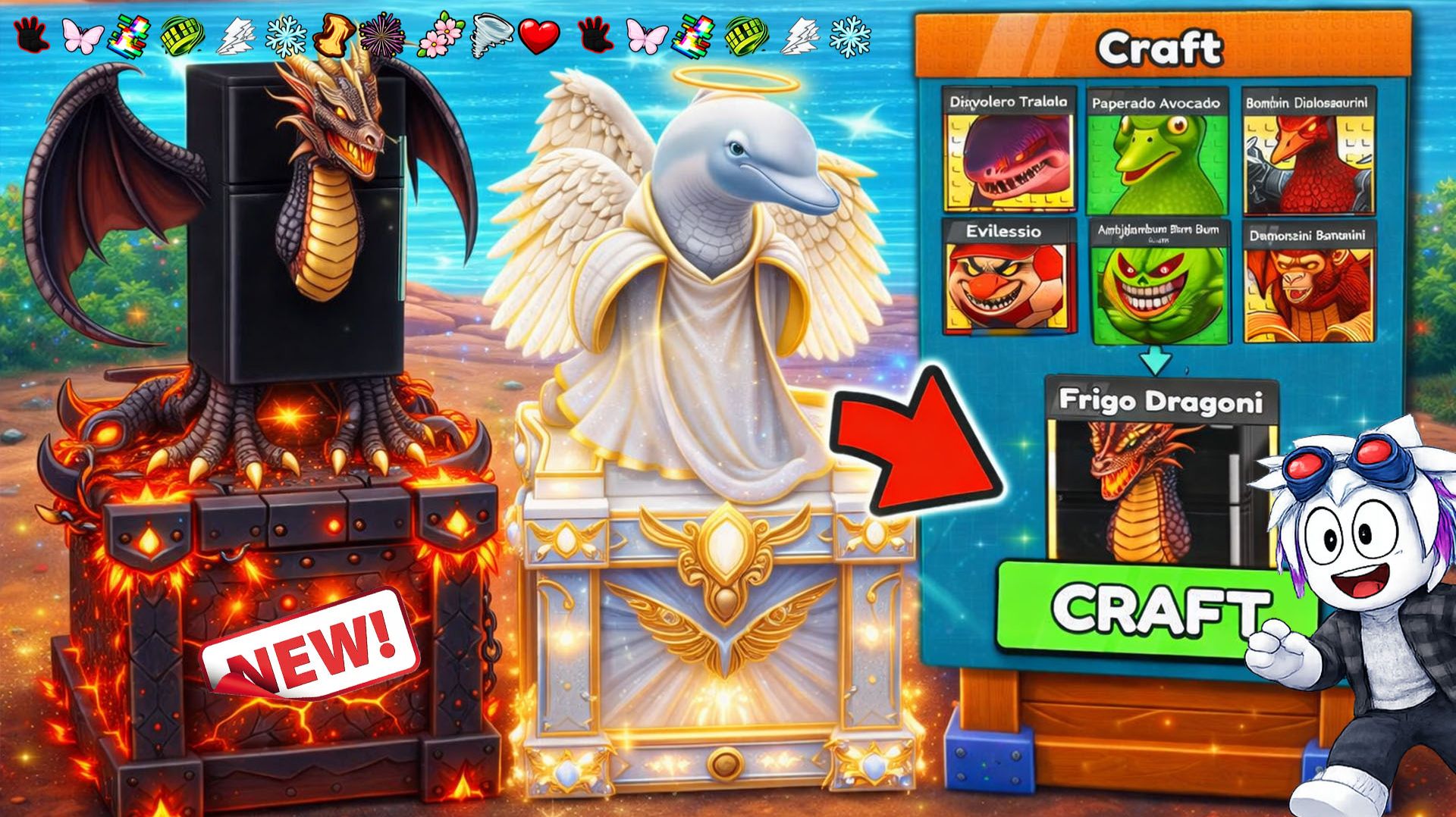 КАК СОЗДАТЬ НОВЫХ ДЬЯВОЛЬСКИХ И АНГЕЛЬСКИХ БРЕЙНРОТОВ! НОВАЯ TRAIT MACHINE в Craft a Brainrot ROBLOX смотреть онлайн