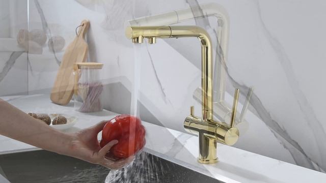 Смеситель для кухни с подключением к фильтру Paulmark Serpentine Se213222-G