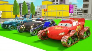 Изучаем цвета машинок Маккуин, грузовика Мак и уличных автомобилей - Сборка шин для футбольных мячей