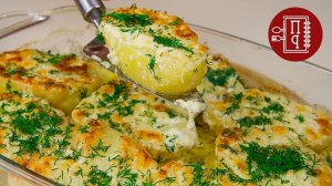 Ужин на скорую руку! Шикарный Гарнир - Запечённый Картофель под Сырным Соусом