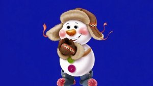 Снеговик хлопает в ладоши хромакей