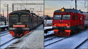 Опасный момент. ЭТ2М 094 и ЭД4М 0373 "Джержинец" с приветливой бригадой на платформе Новая Охта.