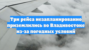 Три рейса незапланированно приземлились во Владивостоке из-за погодных условий