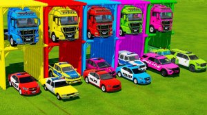 ПЕРЕВОЗКА ВСЕХ ПОЛИЦЕЙСКИХ МАШИН и МАШИН СКОРОЙ ПОМОЩИ НА ПОЛИЦЕЙСКИХ ГРУЗОВИКАХ MERCEDES! FS22