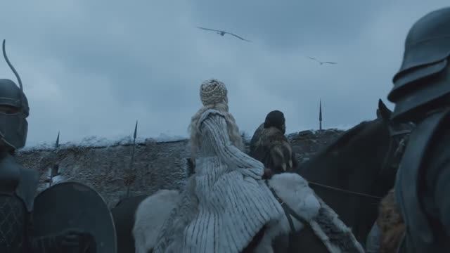 Дейенерис Таргариен и Джон Сноу прибывают в Винтерфелл