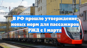В РФ прошло утверждение новых норм для пассажиров РЖД с 1 марта