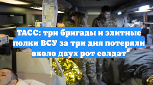 ТАСС: три бригады и элитные полки ВСУ за три дня потеряли около двух рот солдат