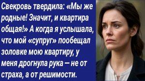 Истории со Смыслом/Свекровь твердила: «Мы же родные! Значит, и квартира общая!»... /Аудиорассказ