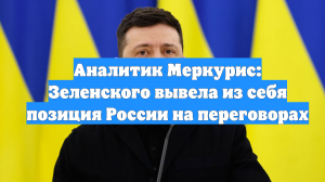 Аналитик Меркурис: Зеленского вывела из себя позиция России на переговорах