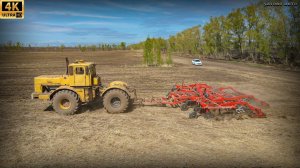 Советский Кировец с культиватором КД-720М работает в поле!