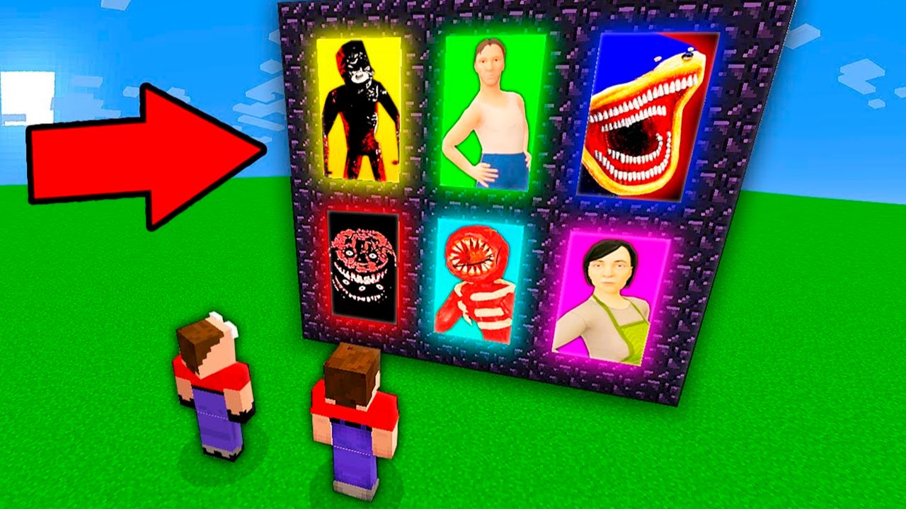 2 НУБА НАШЛИ НОВЫЕ ПОРТАЛЫ МОНСТРОВ В МАЙНКРАФТ! ШИН СОНИК И DOORS 2 FLOOR MINECRAFT смотреть онлайн