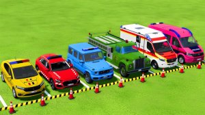 МАШИНКИ ДЛЯ ДЕТЕЙ ПОЛИЦИЯ ПОЖАРНЫЕ СПАСАТЕЛИ СКОРАЯ МАШИНА ПЕРЕВОЗКА НА ГРУЗОВИКАХ СИНИЙ ТРАКТОР