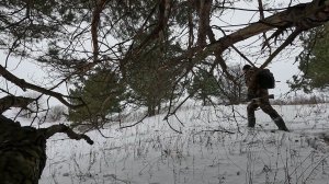 Выстрел на предельной дистанции. Охота на зайца с щенком ЭГ.