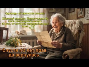 Она думала, что её забыли навсегда… Но спустя 40 лет пришло письмо. История, которая заставит вас...