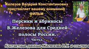 Персики и абрикосы В.Железова для Средней полосы России..Часть2.