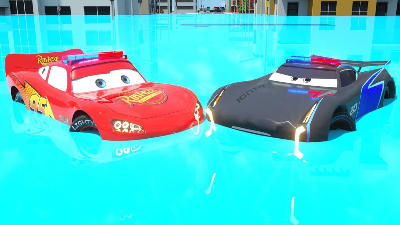 Молния Маккуин против Полицейских машин - Автомобиль шерифа Джексона Шторма Ламборгини смотреть онлайн