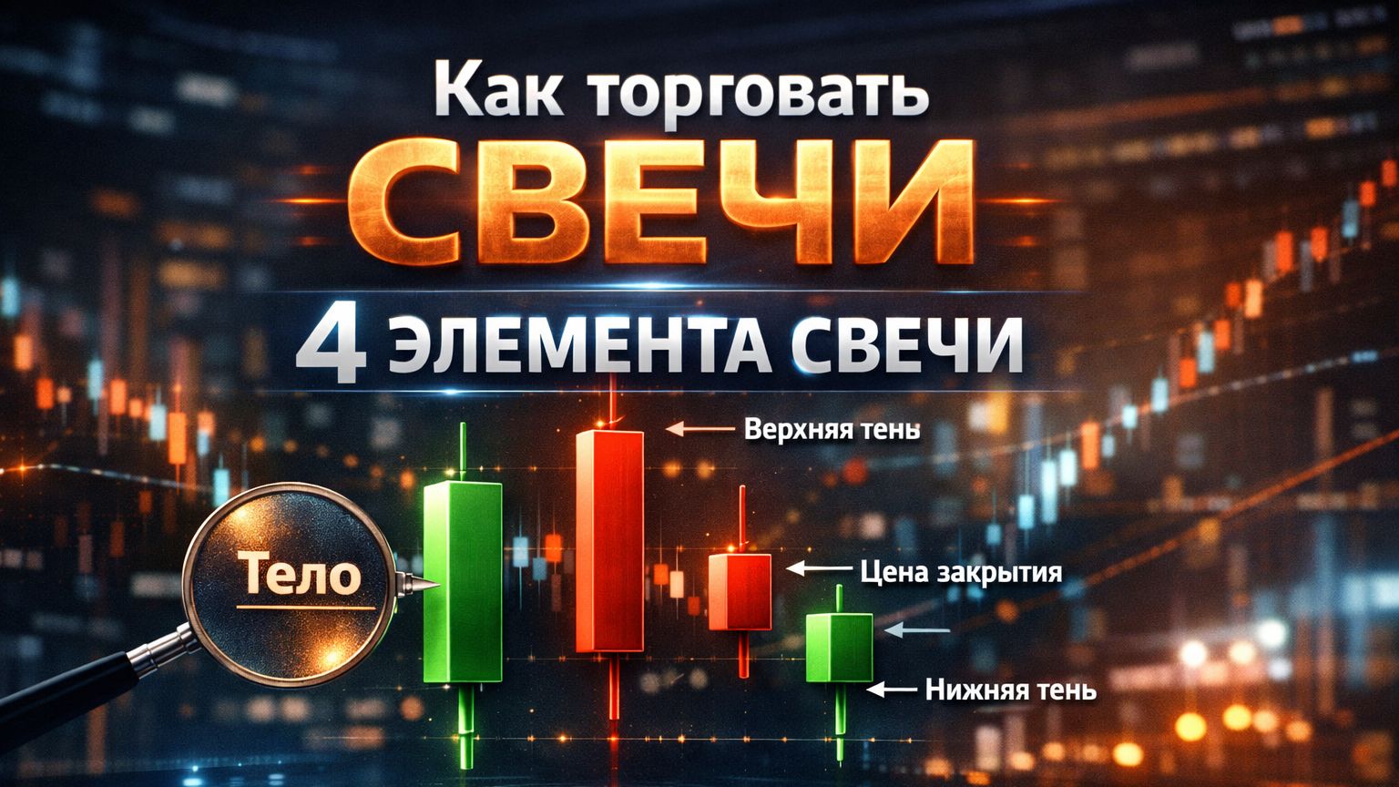 Как торговать по свечам - 4 элемента японской свечи