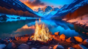 🔥 ОЧЕНЬ КРАСИВАЯ УСПОКАИВАЮЩАЯ МУЗЫКА ДЛЯ СНА 🎵 РАССЛАБЛЯЮЩАЯ МУЗЫКА ДЛЯ ДУШИ У КОСТРА В ГОРАХ