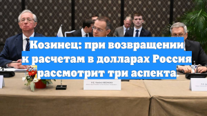 Козинец: при возвращении к расчетам в долларах Россия рассмотрит три аспекта