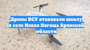 Дроны ВСУ атаковали школу в селе Новая Погощь Брянской области