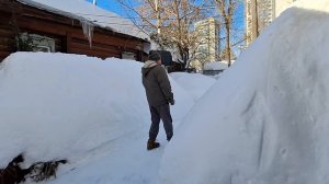 Подмосковье завалило снегом.Роем траншеи что бы выбраться из снежного плена-23.02.2026 год.