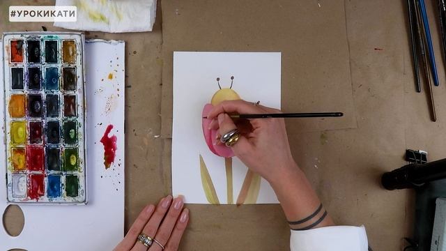 Как нарисовать весеннюю открытку акварелью